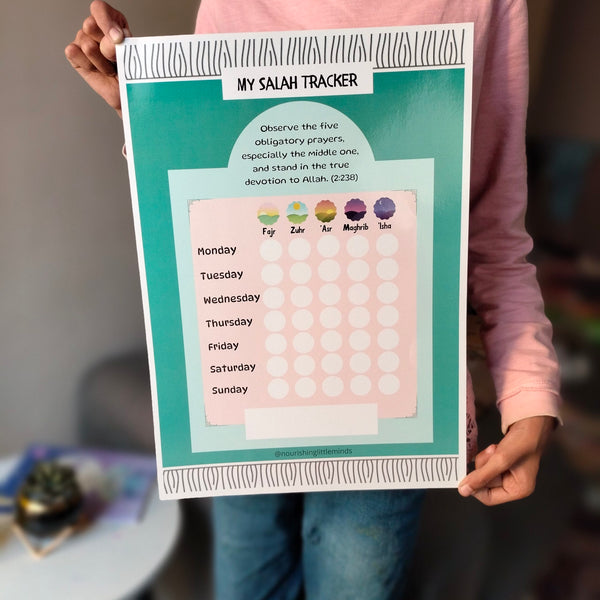 Salah Tracker for Kids – Colourful and Erasable Prayer Chart