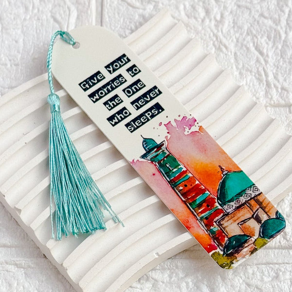 Islamic Bookmark | Give your worries to the One Who never sleeps