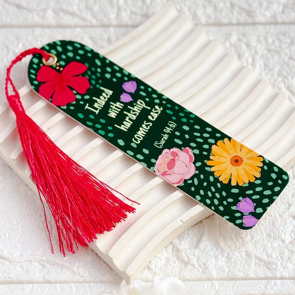 Islamic Bookmark | Indeed with Hardship comes Ease